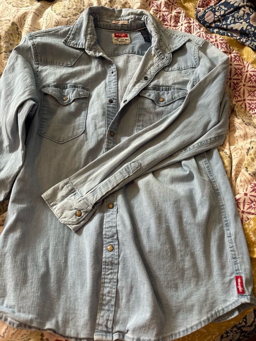 Wrangler light wash denim shirt